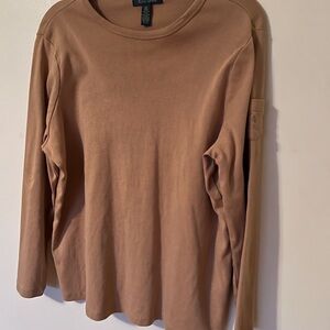 Lauren Ralph Lauren Tan Ribbed Cotton Top